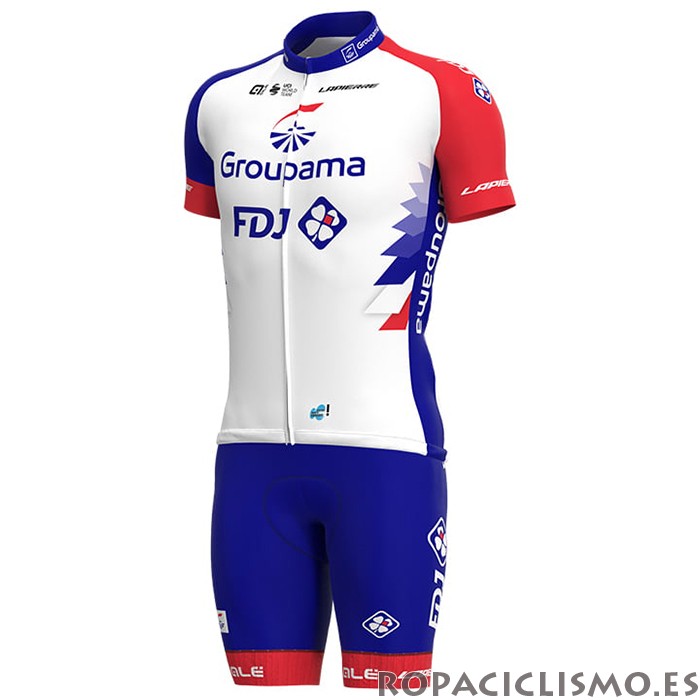 2021 Maillot Groupama-FDJ Tirantes Mangas Cortas Rojo Azul